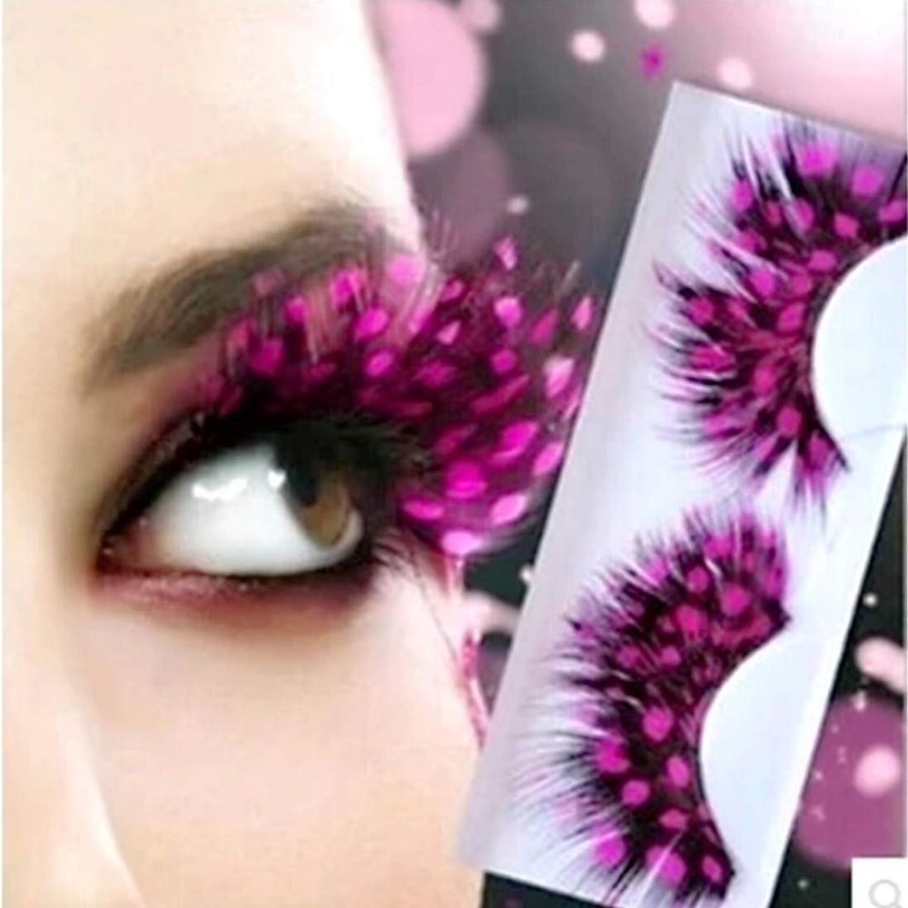 Eyelashes Hot pink Colored lashes